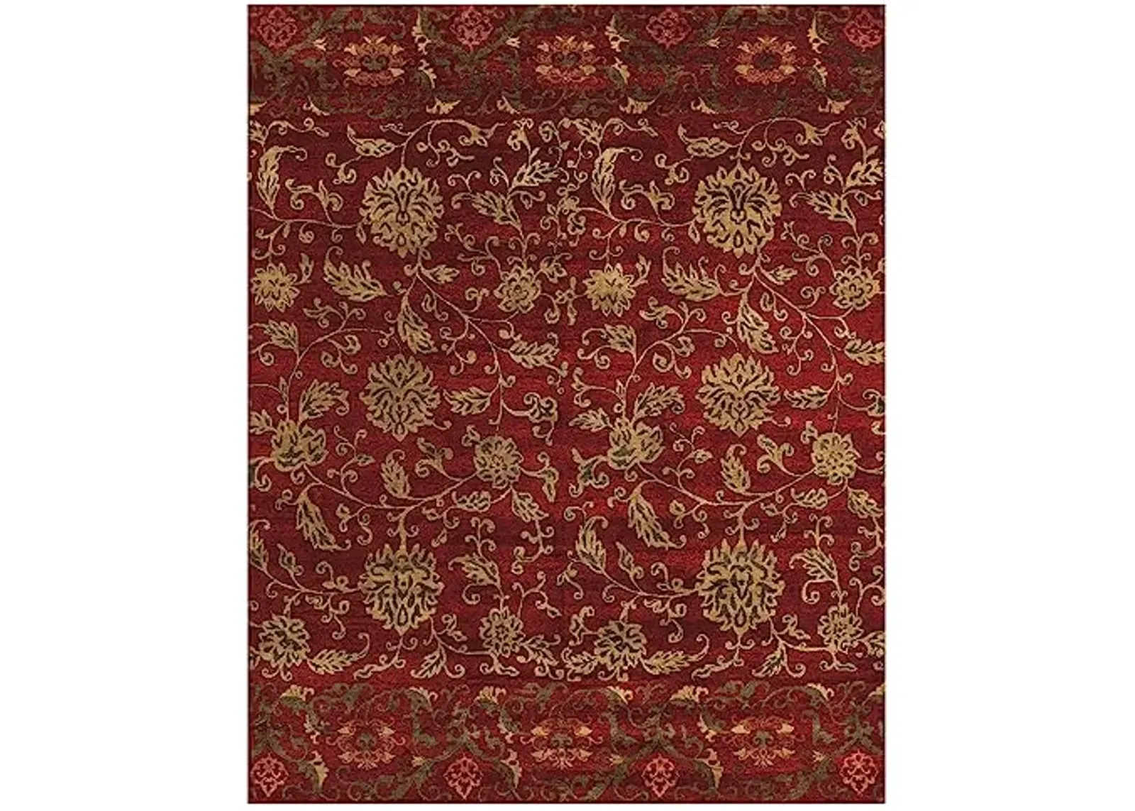 Feizy - Vardo French & Victorian Damask, Red/Gold, 7'-9" x 9'-9" Area Rug