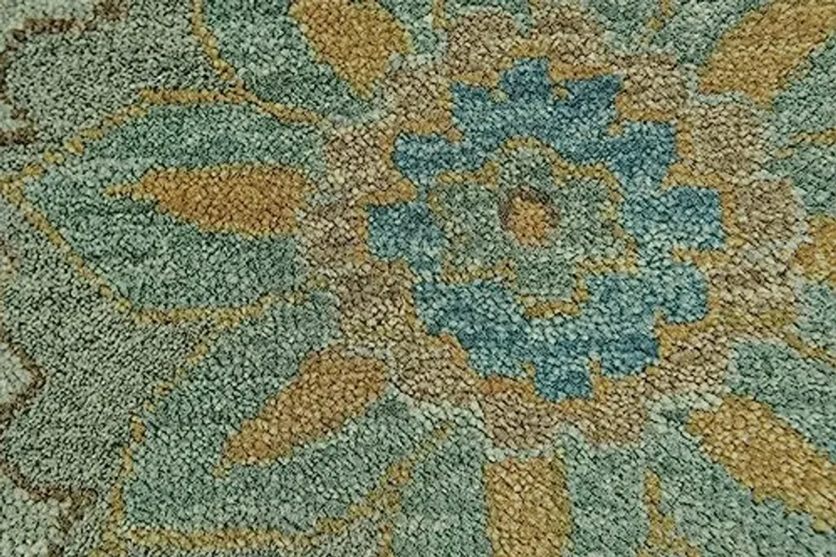 Feizy - Vardo Casual Floral & Botanical, Blue/Green/Gold, 5'-6" x 8'-6" Area Rug