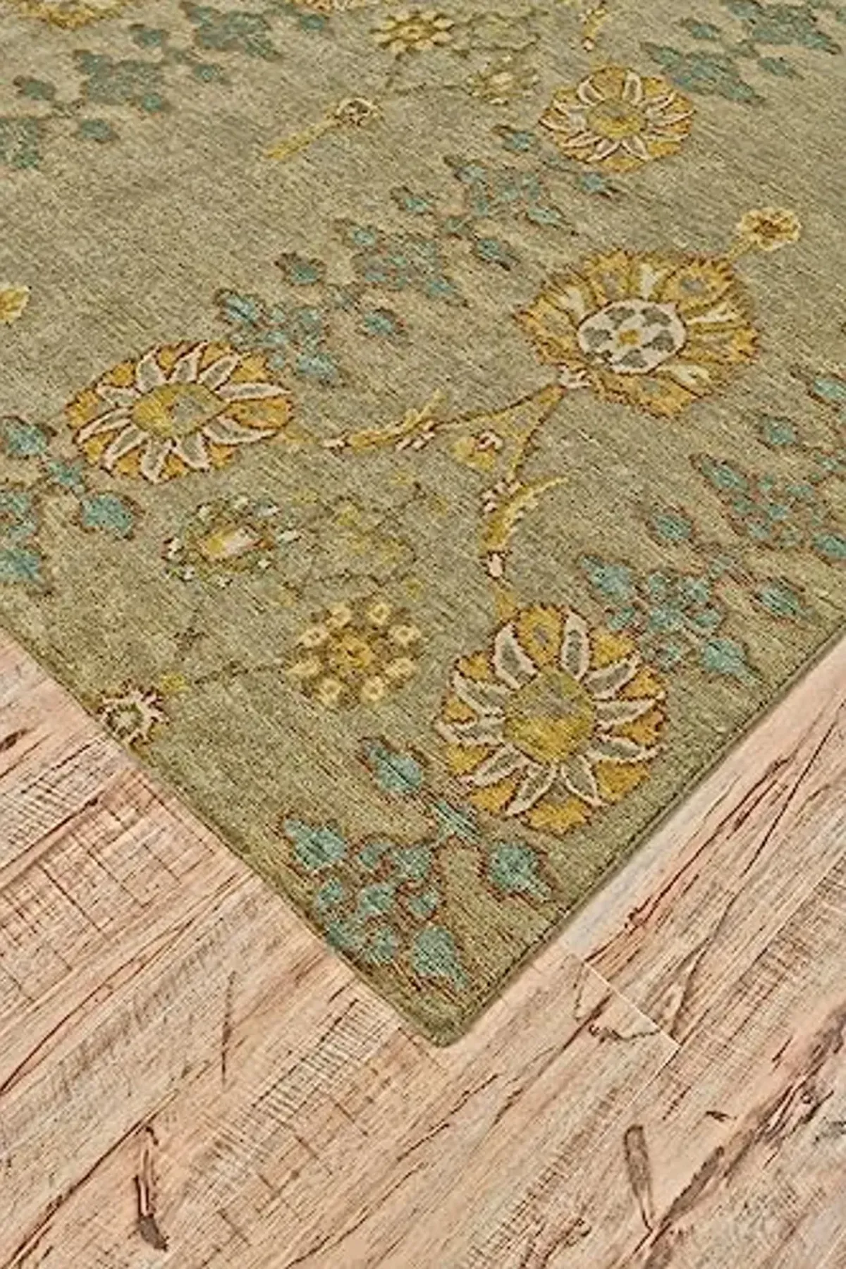 Feizy - Vardo Bohemian & Eclectic Damask, Gray/Blue/Yellow, 2' x 3' Accent Rug