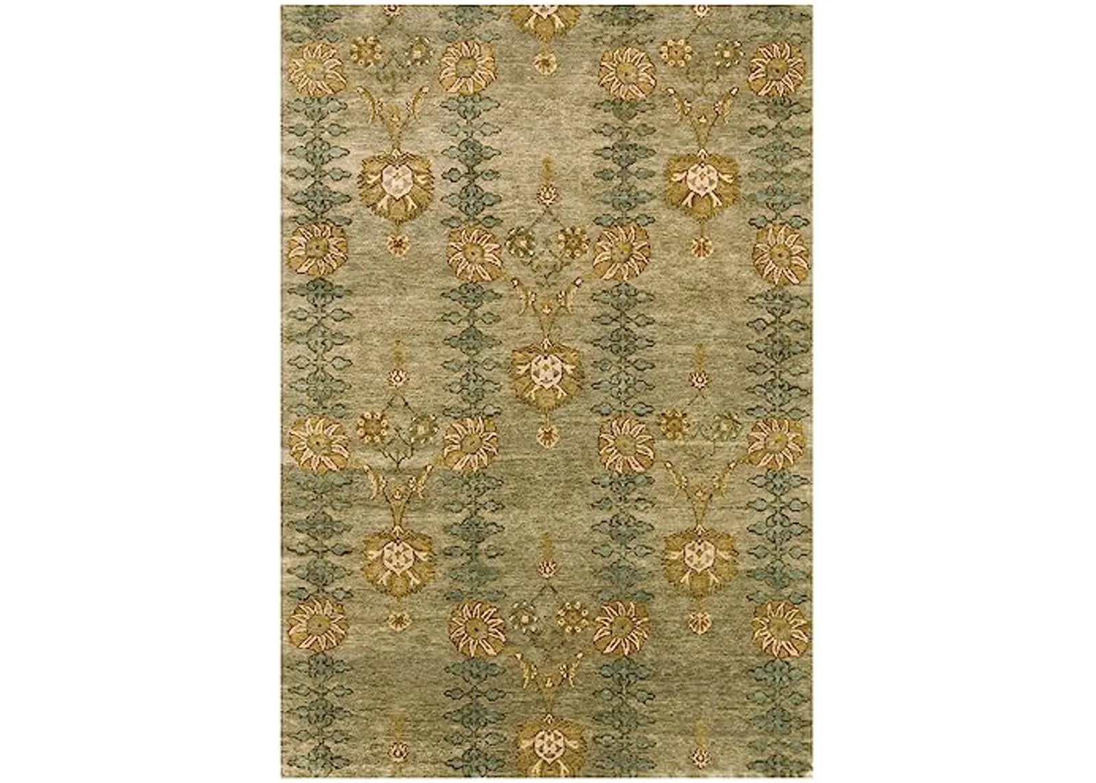 Feizy - Vardo Bohemian & Eclectic Damask, Gray/Blue/Yellow, 2' x 3' Accent Rug