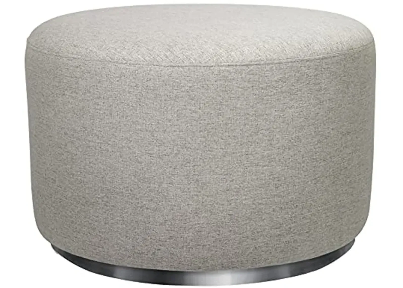 Babyletto Tuba Gliding Ottoman in Performance Grey Eco-Weave with Silver Base, Water Repellent & Stain Resistant, Greenguard Gold and CertiPUR-US Certified