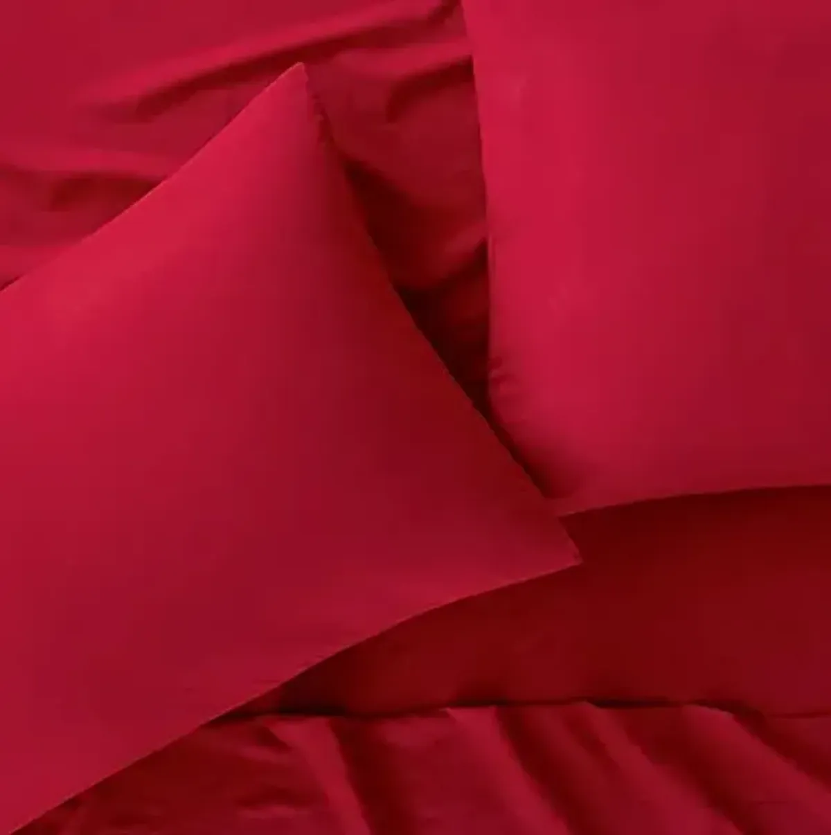 Serta Simply Clean Super Soft Hypoallergenic Stain Resistant Deep Pocket 3 Pieces Solid Bed Sheet Set, Twin XL, Red