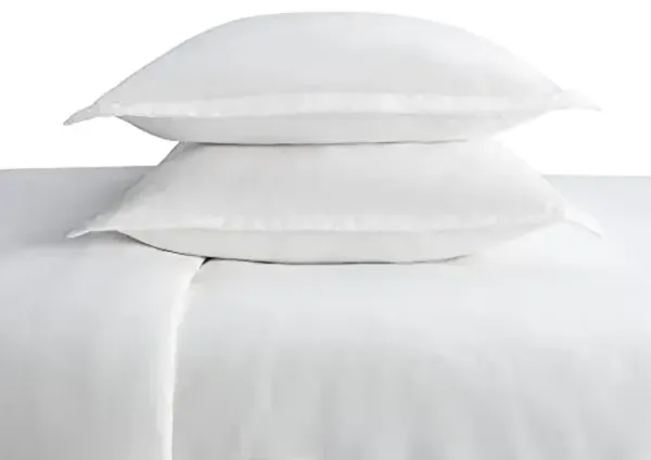 SERTA Simply Clean Ultra Soft Hypoallergenic Stain Resistant 3 Piece Solid Duvet Cover Set, White, Full/Queen