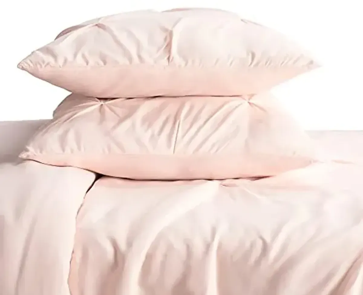 SERTA Simply Clean Ultra Soft 2 Piece Hypoallergenic Stain Resistant Pleated Duvet Cover Set, Twin/Twin XL, Blush