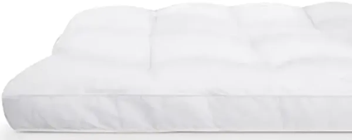 SERTA Down Illusion Soft Hypoallergenic 2 inch Pillowtop Simple Fit Mattress Topper, California King, White