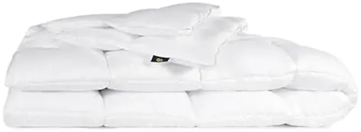 SERTA Down Illusion All Season Hypoallergenic Down Alternative Comforter with Corner Loops, Twin/Twin XL, White