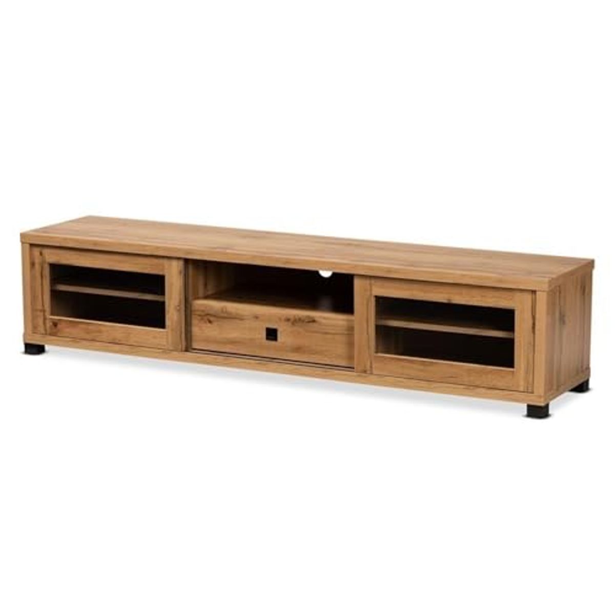 Baxton Studio Beasley Modern and Contemporary Oak Brown Finished Wood 1-Drawer TV Stand