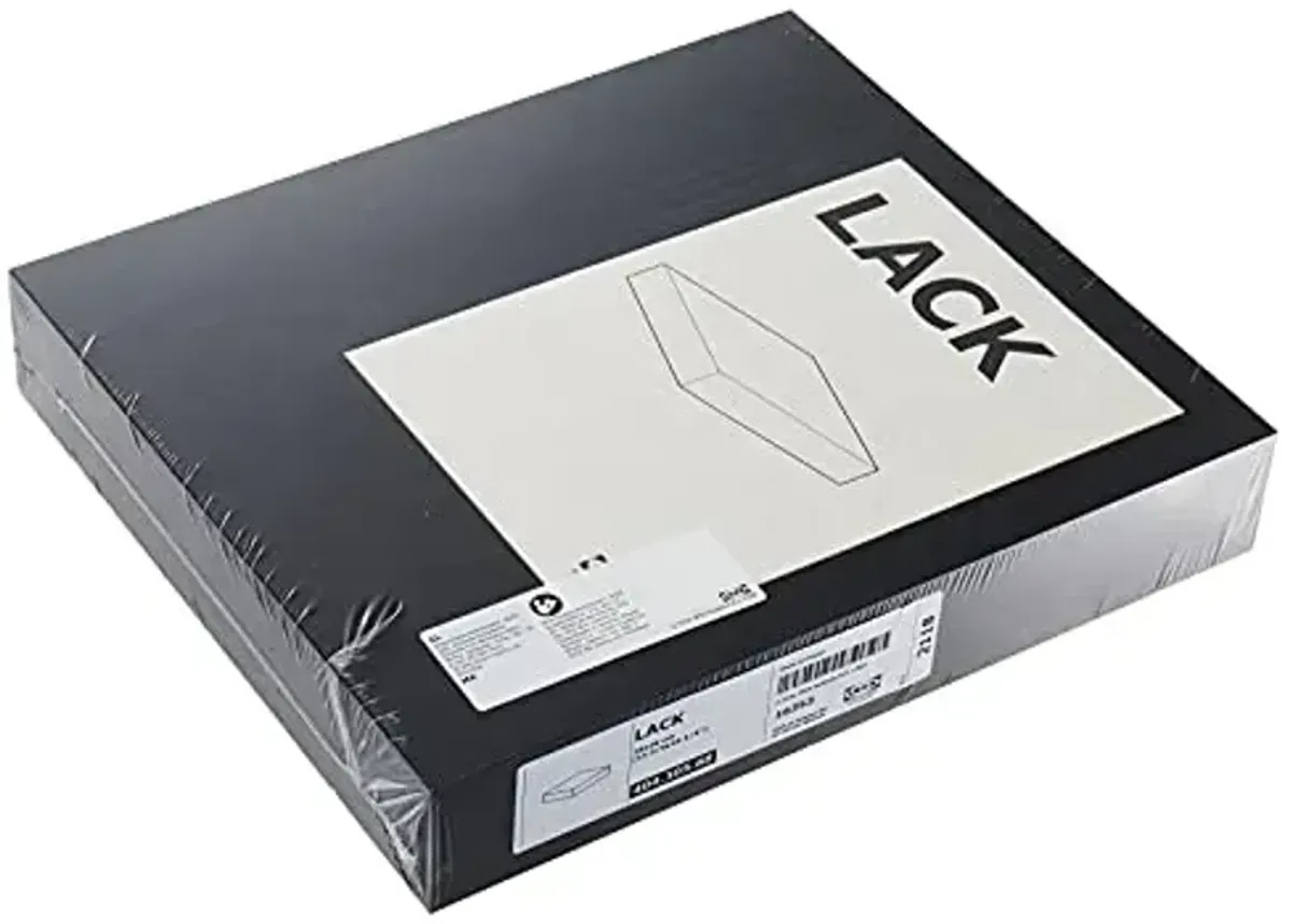 Ikea Lack Small Floating Bedside Wall Shelf, Black-Brown, 30x26x5 Centimetres, Invisible Mount, 404.305.88 - Set of 2