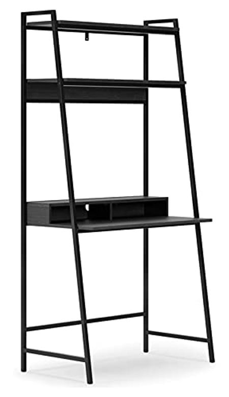 Signature Design by Ashley Yarlow Modern Home Office Writing Desk with Shelf, Black