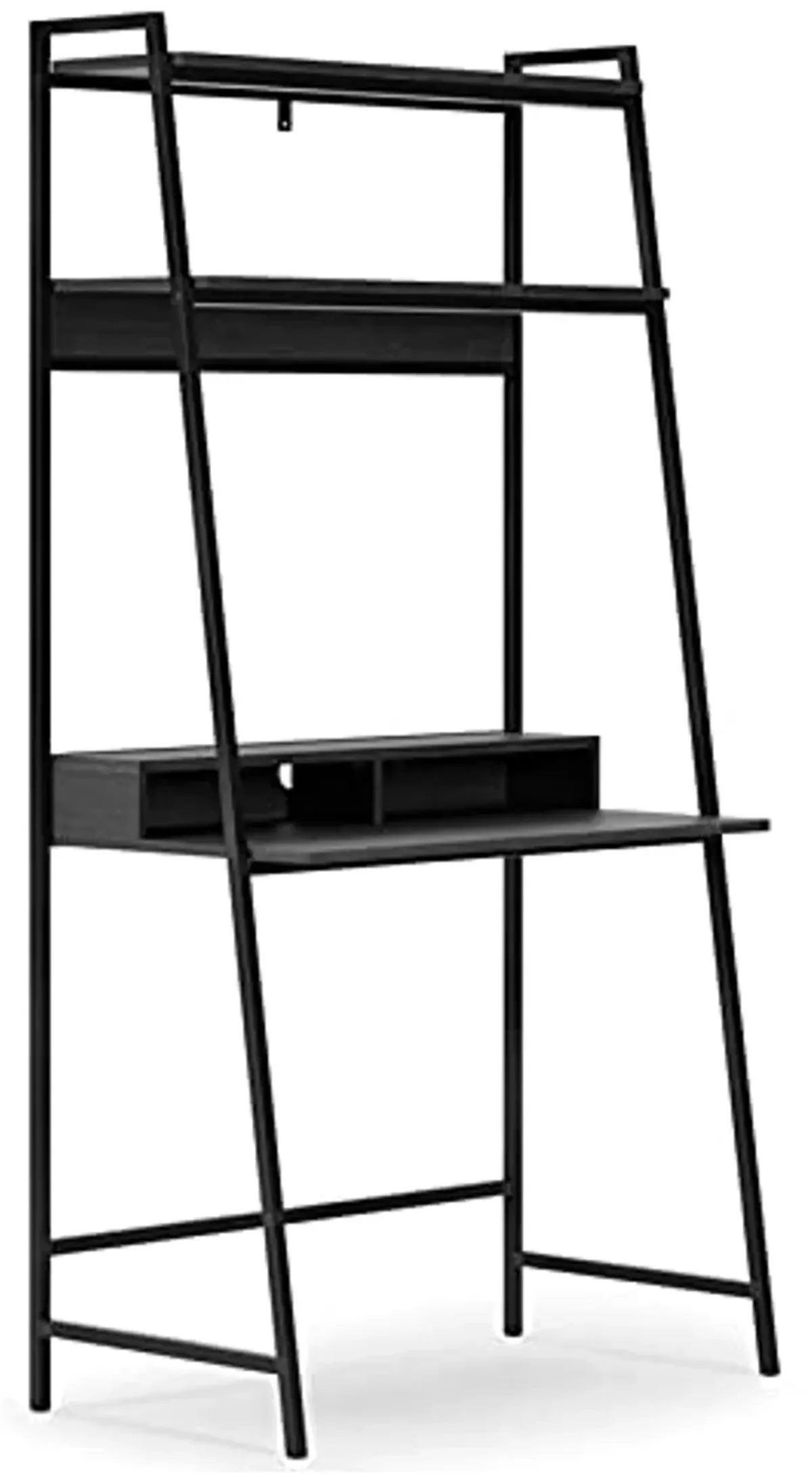 Signature Design by Ashley Yarlow Modern Home Office Writing Desk with Shelf, Black