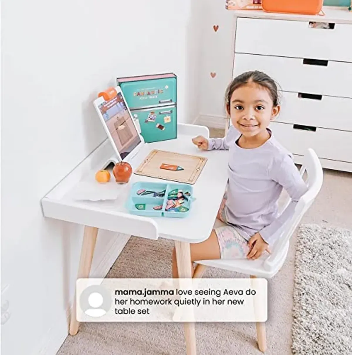 Delta Children Essex Kids' Desk & Chair Set-Greenguard Gold Certified-Ideal for Arts & Crafts, Snack Time, Studying-for Ages 4 Years+, Grey/Natural