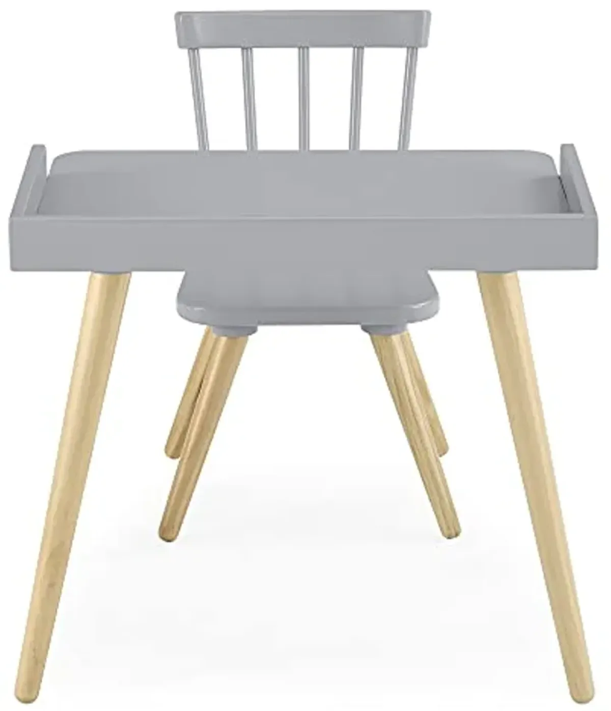 Delta Children Essex Kids' Desk & Chair Set-Greenguard Gold Certified-Ideal for Arts & Crafts, Snack Time, Studying-for Ages 4 Years+, Grey/Natural