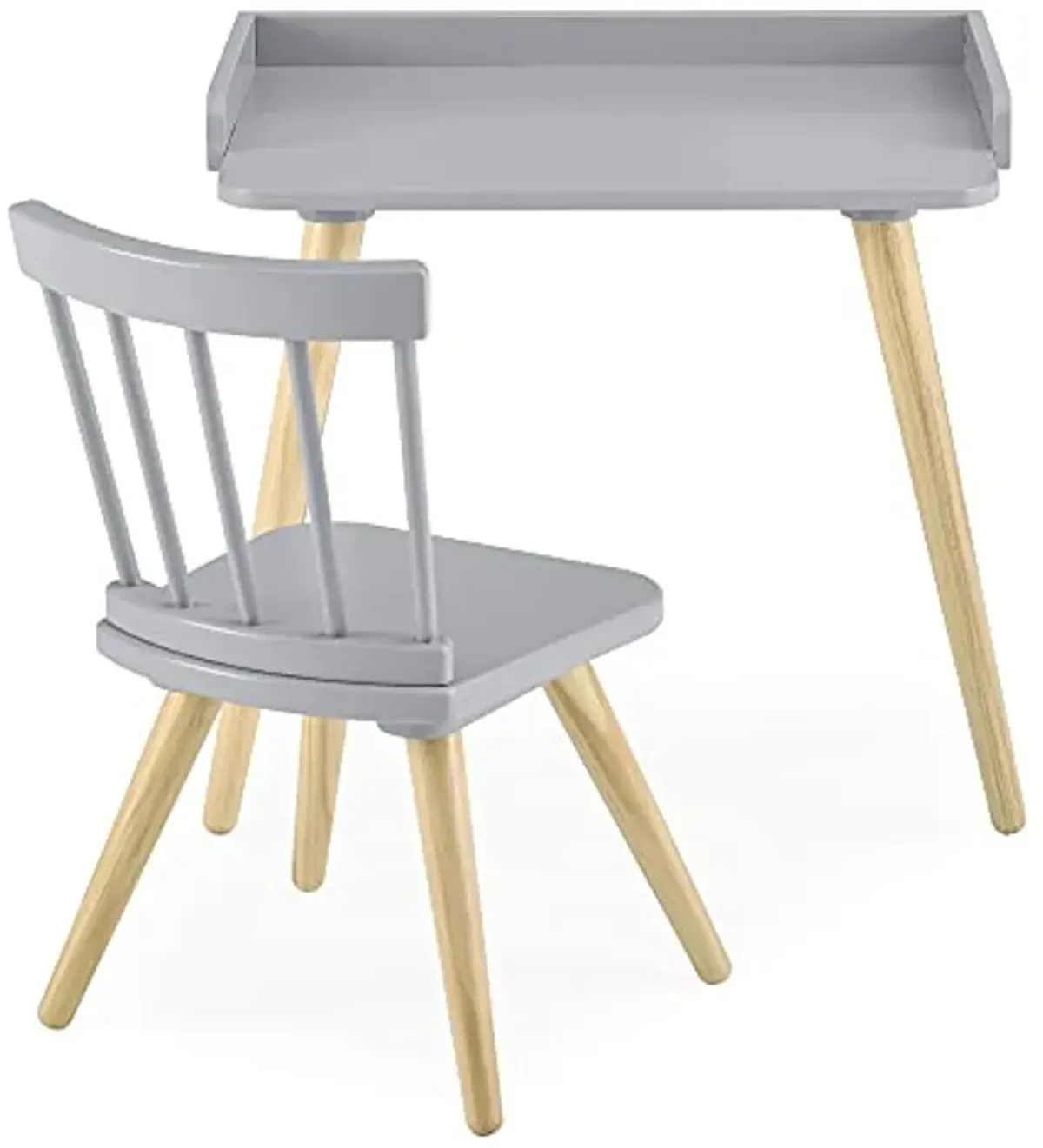 Delta Children Essex Kids' Desk & Chair Set-Greenguard Gold Certified-Ideal for Arts & Crafts, Snack Time, Studying-for Ages 4 Years+, Grey/Natural