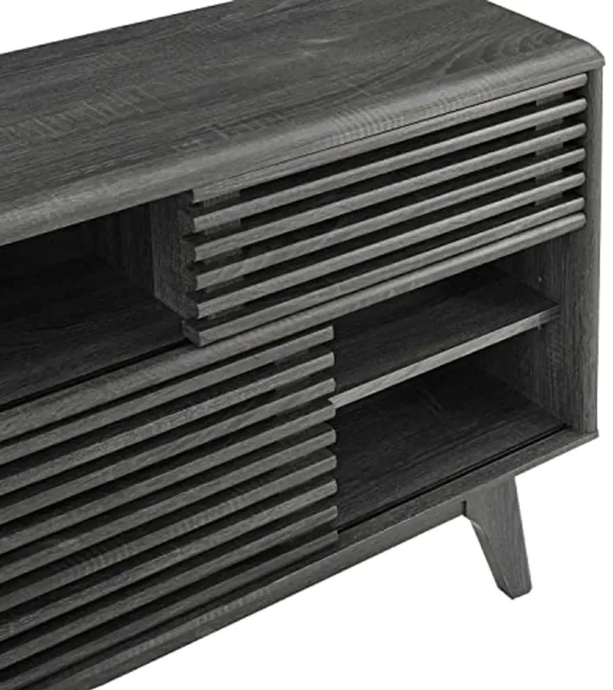 Modway Render Mid-Century Modern Two-Tier Display Stand in Charcoal