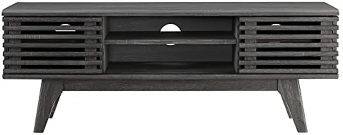 Modway Render Mid-Century Modern Low Profile 46 Inch Media Console TV Stand in Charcoal, 46"