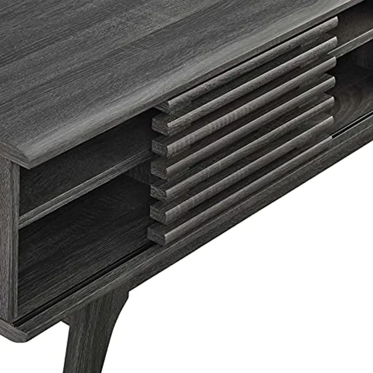 Modway Render Mid-Century Modern Low Profile 46 Inch Media Console TV Stand in Charcoal, 46"