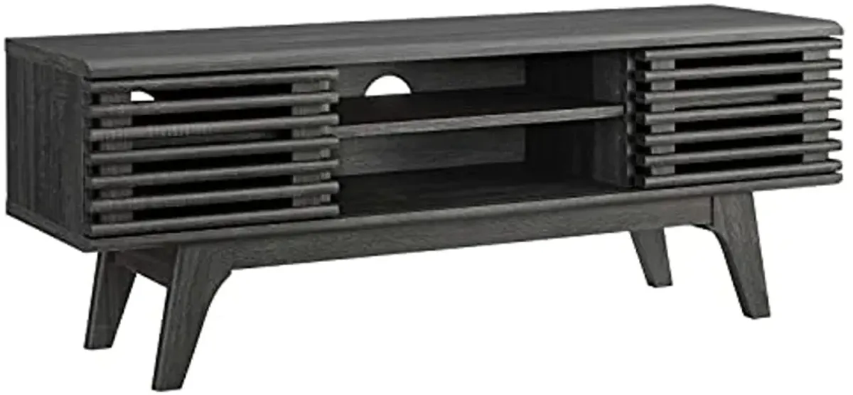 Modway Render Mid-Century Modern Low Profile 46 Inch Media Console TV Stand in Charcoal, 46"