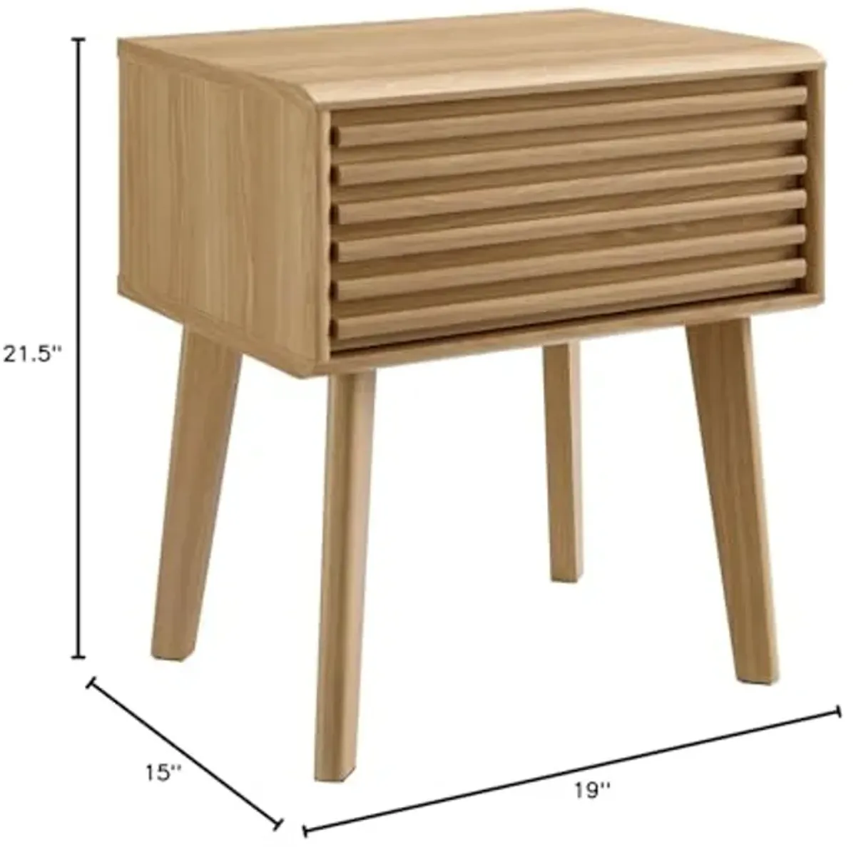 Modway Render Mid-Century Modern End Table or Nightstand in Oak, 15 x 19 x 21.5