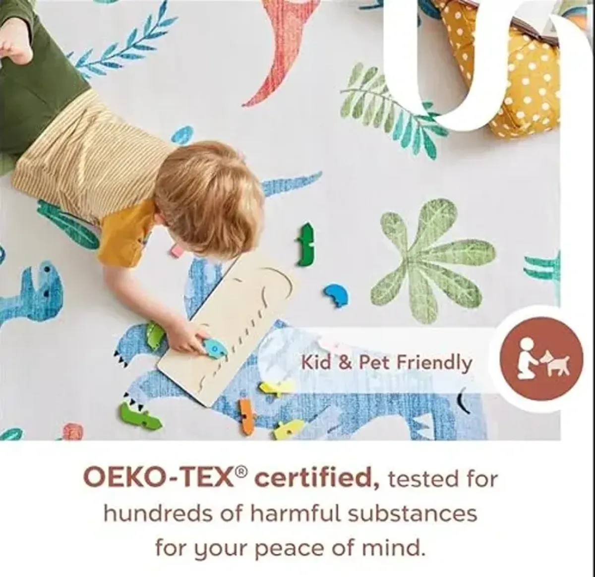 nuLOOM 3' x 5' Machine Washable Stain-Resistant Area Rug with Non Slip Backing, Low Profile for Living Room, Bedroom, and Dining Room, Finley Navy