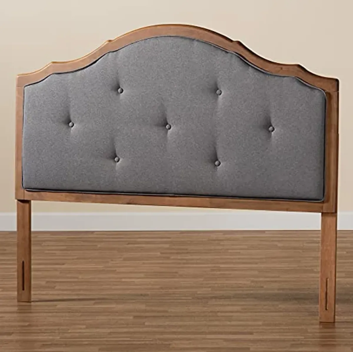 Baxton Studio Gala Headboards, Queen, Dark Grey/Walnut Brown