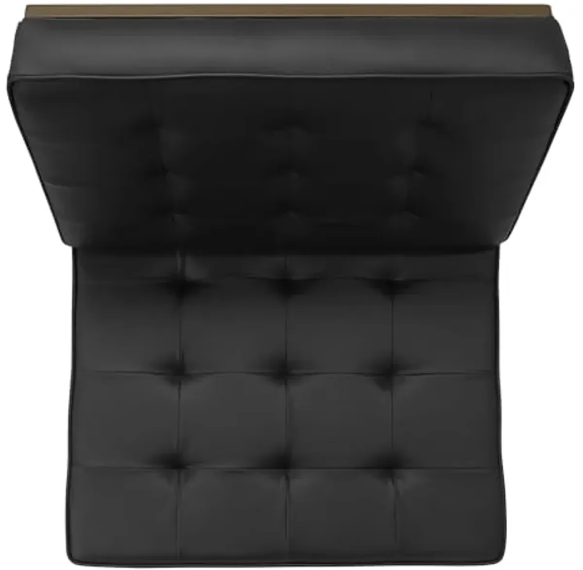 Studio Designs Home Ashlar Modern Metal Frame and Blended Leather Square Accent Chair, 250, Bronze/Black