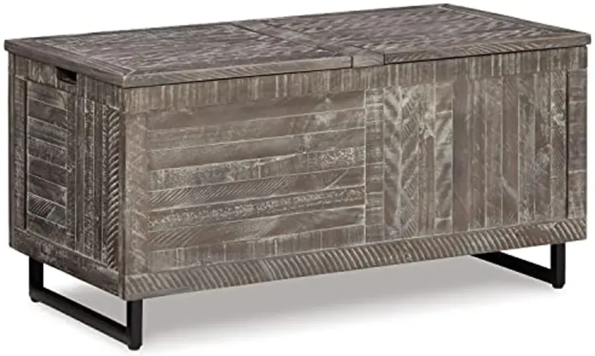 Signature Design by Ashley Coltport Storage Trunk or Coffee Table, Distressed Gray