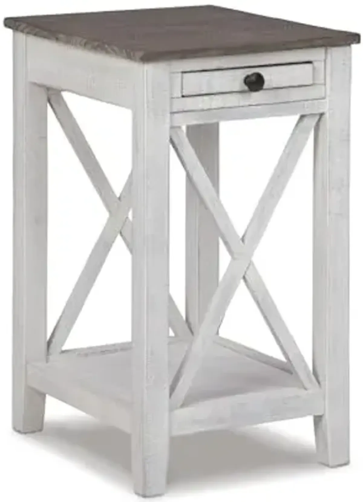Signature Design by Ashley Adalane Modern Farmhouse Accent End Table, Whitewash