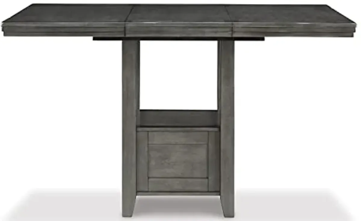 Signature Design by Ashley Hallanden Modern Farmhouse Counter Height Dining Room Extension Table, Dark Gray