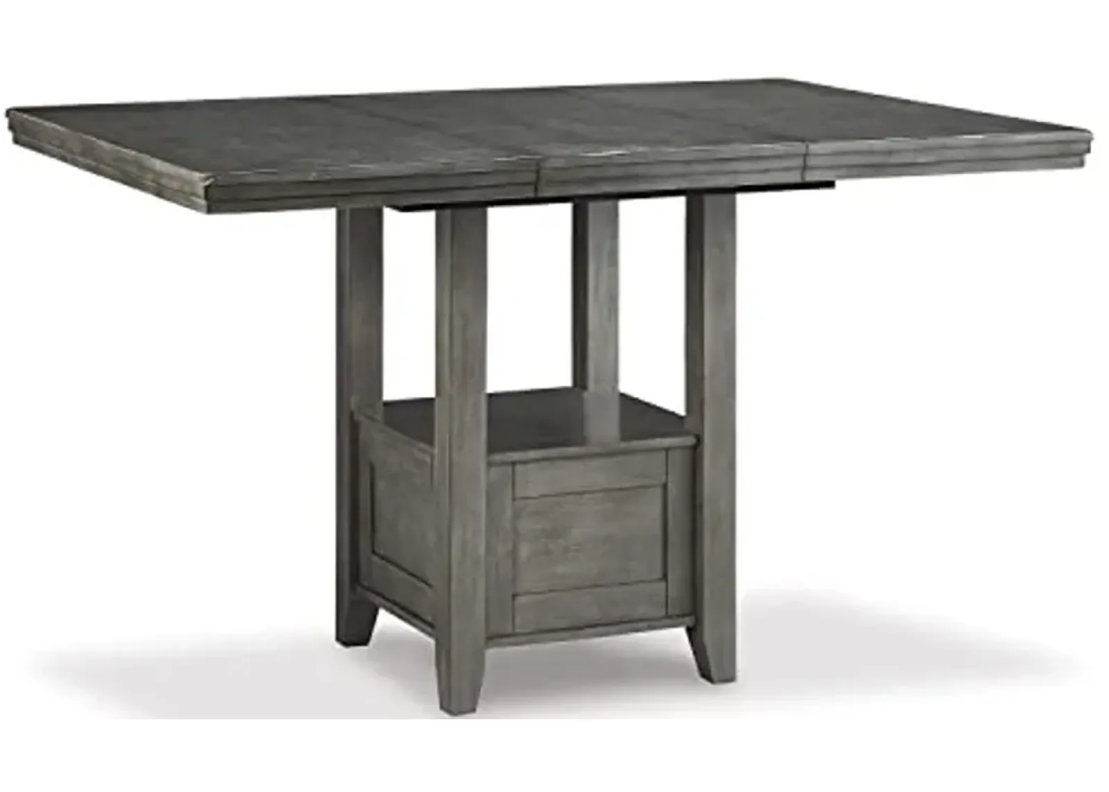 Signature Design by Ashley Hallanden Modern Farmhouse Counter Height Dining Room Extension Table, Dark Gray