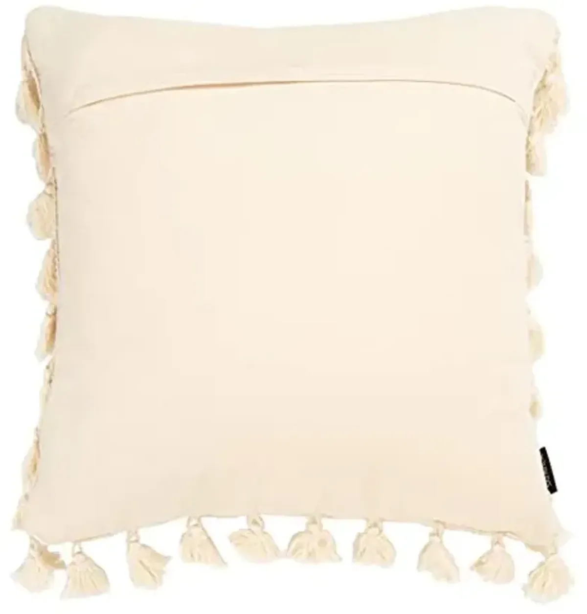 SAFAVIEH Home Collection Skyla Boho Beige Tassel 18-inch Square Decorative Accent Throw Pillow (Insert Included) PLS6537B-1818, 19"x19"