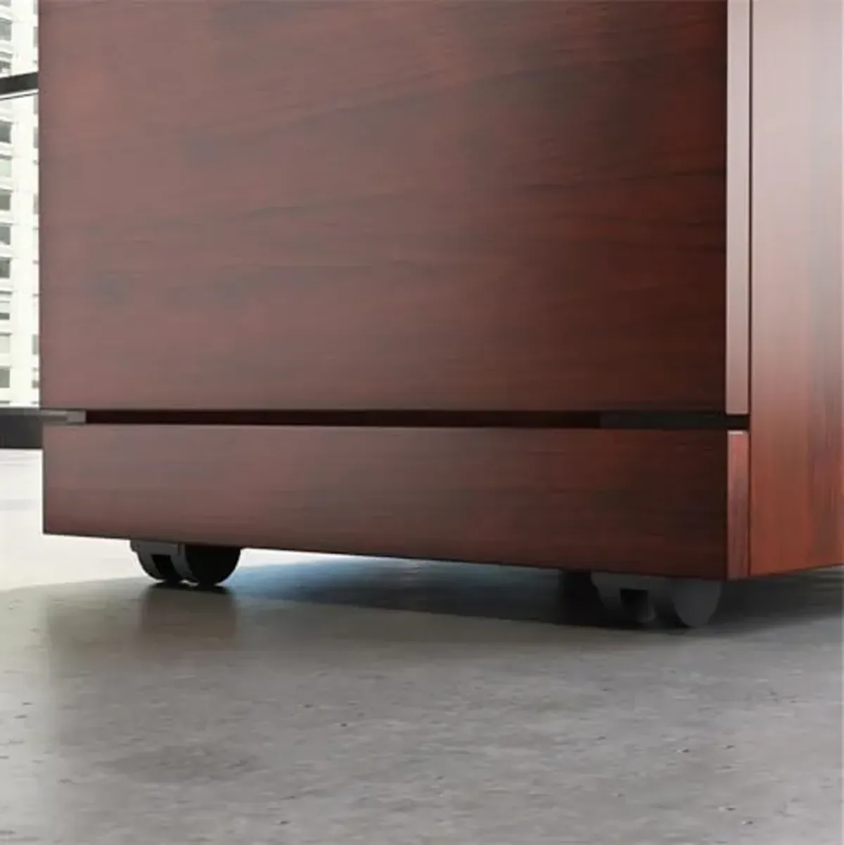 OfficeWorks by Sauder Affirm 72'' x 24'' 2-File Single Ped Desk, L: 71.10'' x W: 23.47'' x H: 29.29'', Classic Cherry Finish