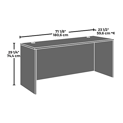 OfficeWorks by Sauder Affirm 72" x 24" 2-File Single Ped Desk, L: 71.10" x W: 23.47" x H: 29.29", Classic Cherry finish