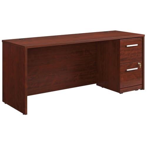 OfficeWorks by Sauder Affirm 72" x 24" 2-File Single Ped Desk, L: 71.10" x W: 23.47" x H: 29.29", Classic Cherry finish