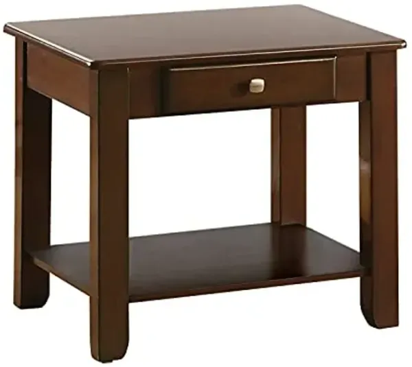 Lexicon Berland Wood End Table, 22" x 24", Dark Cherry