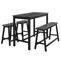 Lexicon Hillbrook Two Tone 4-Piece Counter Height Dining Set, Black/Gray