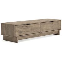Signature Design by Ashley Oliah Mixed Media Industrial Entryway Storage Bench, Light Brown