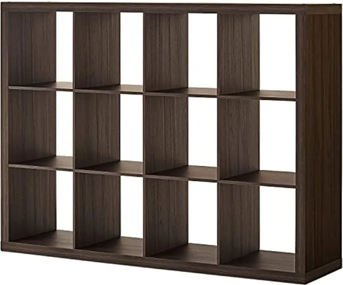 Better Homes and Gardens 12-Cube Organizer, Tobacco Oak