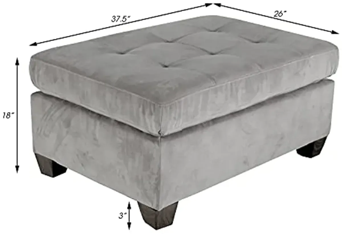 Lexicon Lewis Velvet Accent Ottoman, 37.5" W, Taupe