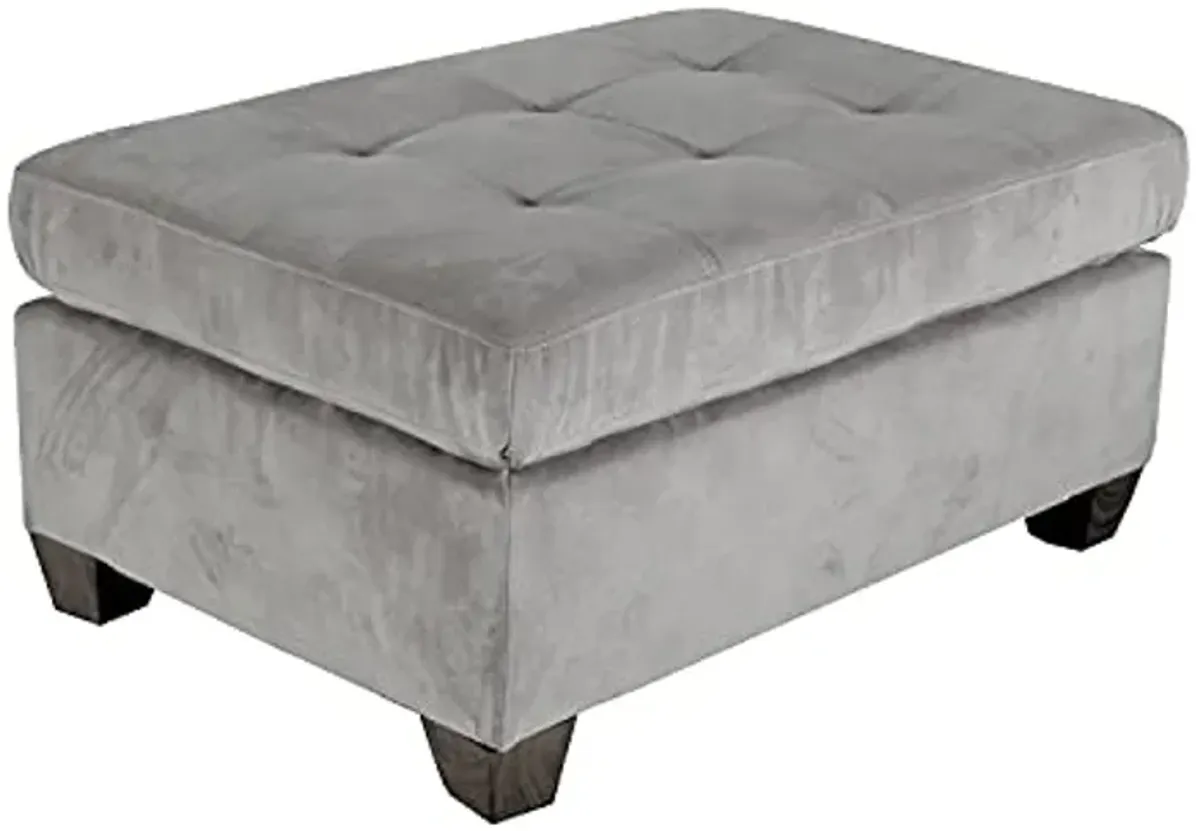 Lexicon Lewis Velvet Accent Ottoman, 37.5" W, Taupe