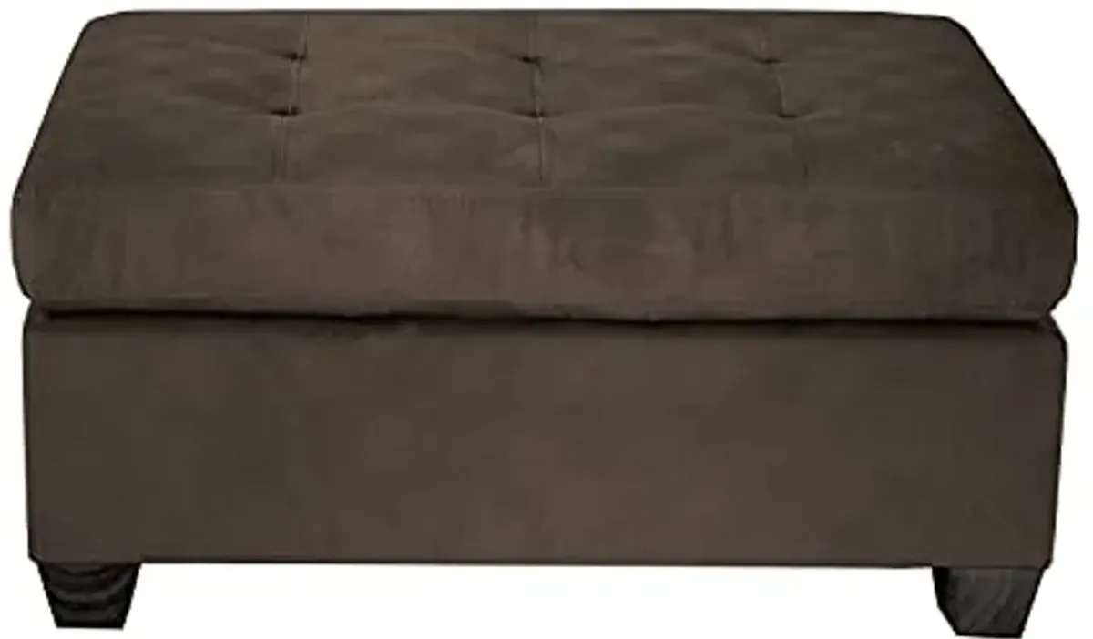 Lexicon Lewis Velvet Accent Ottoman, 37.5" W, Chocolate