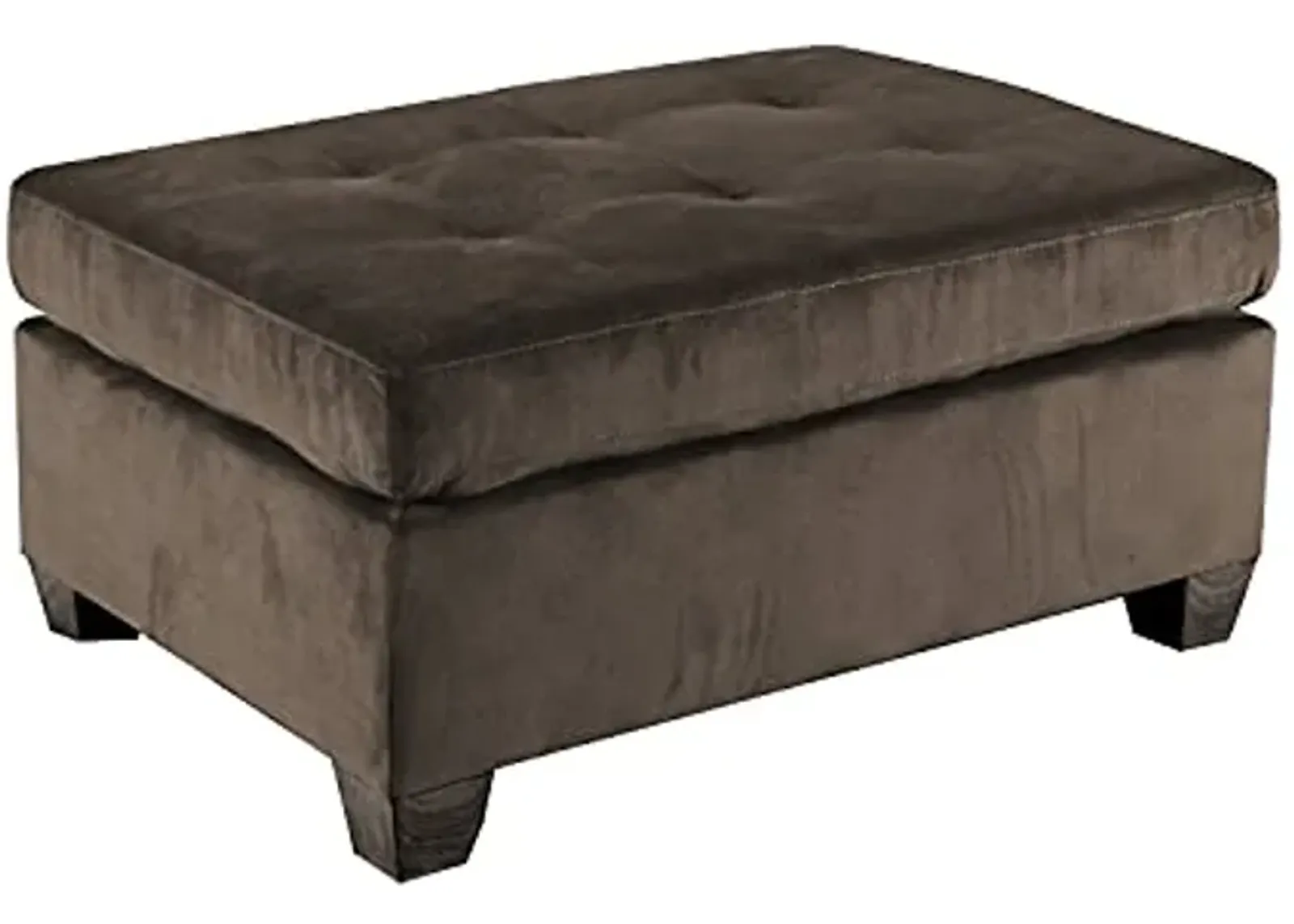 Lexicon Lewis Velvet Accent Ottoman, 37.5" W, Chocolate