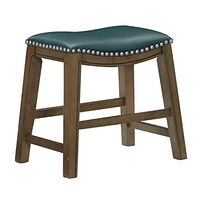 Lexicon Alviso Wooden Saddle Seat Dining Stool, 18" SH, Green