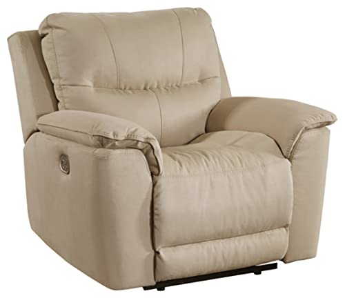 Signature Design by Ashley Next-Gen Gaucho Classic Faux Leather Power Recliner with Adjustable Headrest, Beige