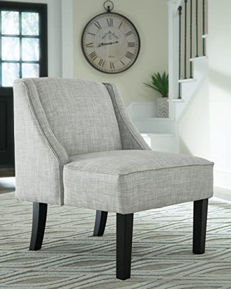 Signature Design by Ashley Janesley Modern Wingback Accent Chair, Light Gray
