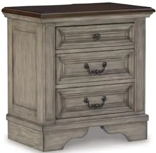 Signature Design by Ashley Lodenbay Casual 3 Drawer Night Stand with USB Charging Ports, Antique Gray