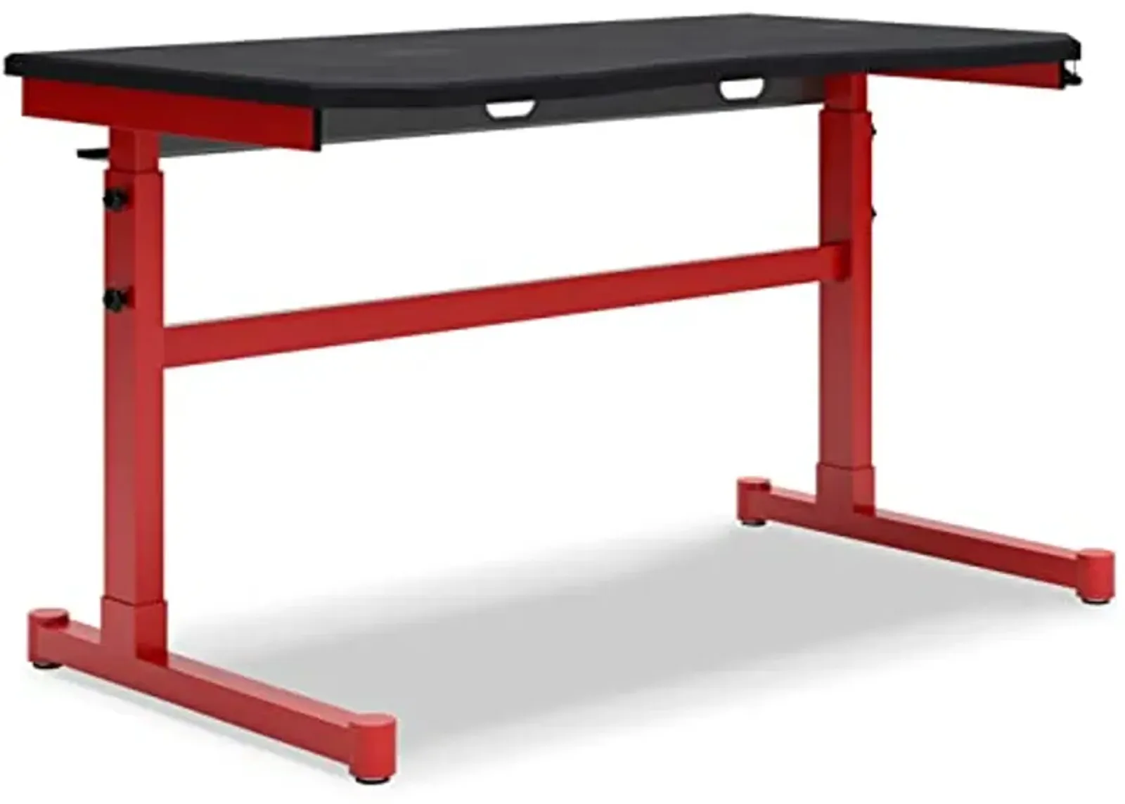 Signature Design by Ashley Lynxtyn Contemporary Adjustable Height Desk with Headset Hanger, Red & Black