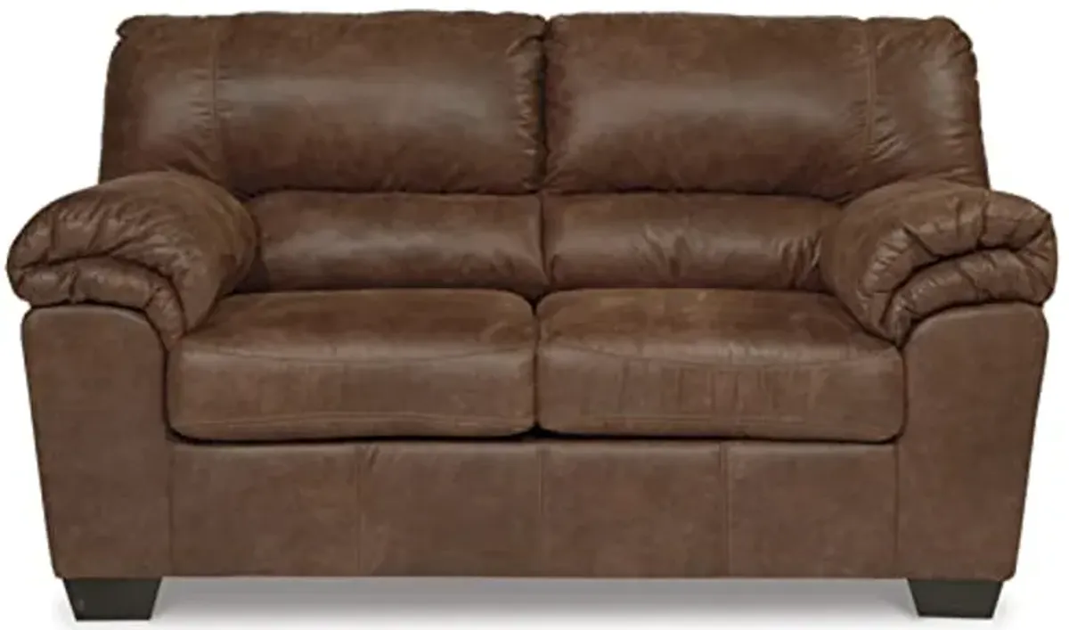 Signature Design by Ashley Bladen Faux Leather Loveseat, Brown