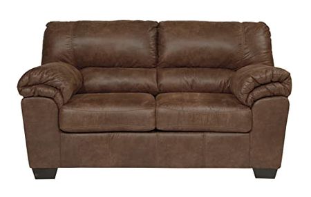 Signature Design by Ashley Bladen Faux Leather Loveseat, Brown