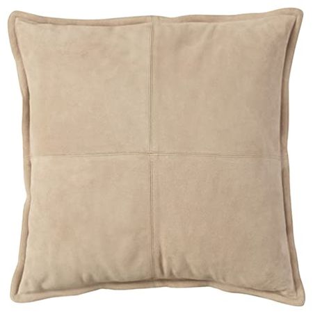 Signature Design by Ashley Rayvale Contemporary Square Leather Accent Pillow, 20 x 20 Inches, Light Brown