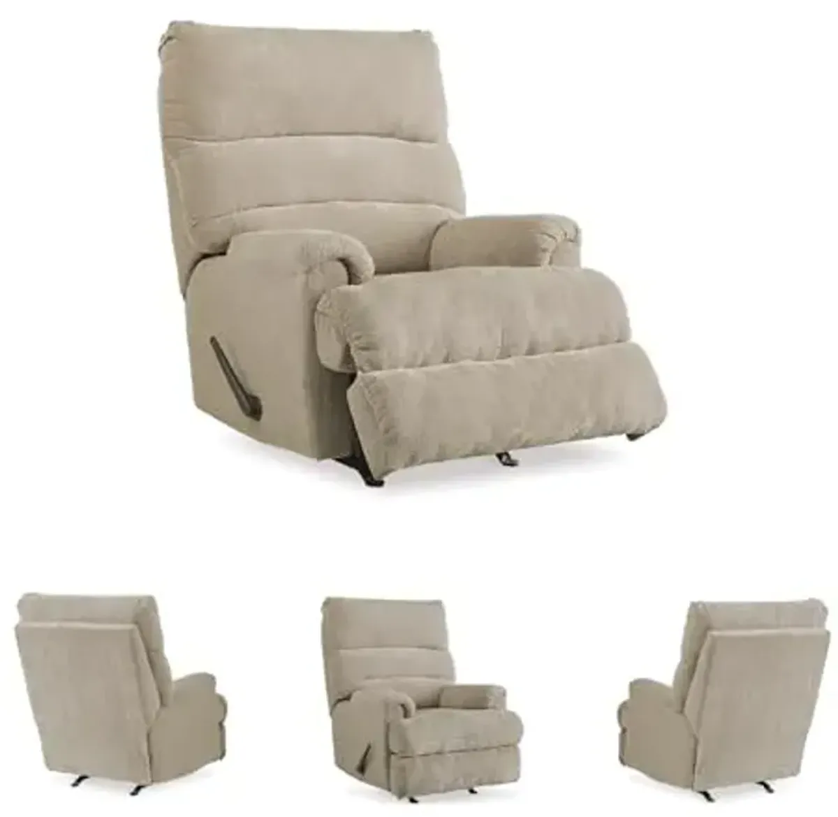 Signature Design by Ashley Man Fort Traditional One Pull Rocker Recliner, Beige